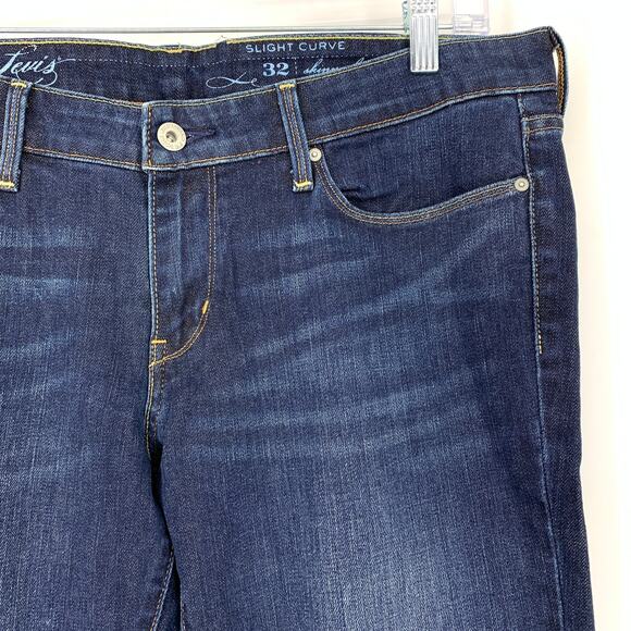 Levi's Slight Curve Skinny Boot Jeans Womens Size 32 X 32 Dark Wash Low Rise - Picture 4 of 7